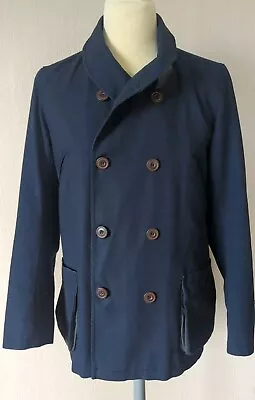 Peter Werth Jacket Spring/Summer Canvas Elbow Patches Navy **VGC** Size Med • £18