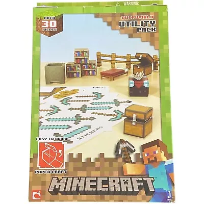 NEW- Minecraft Papercraft 30 Piece Overworld Utility Pack • $14.32