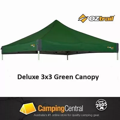 OZTRAIL 3x3m (300D GREEN) CANOPY ROOF DELUXE GAZEBO REPLACEMENT GREEN COVER TOP • $99.95