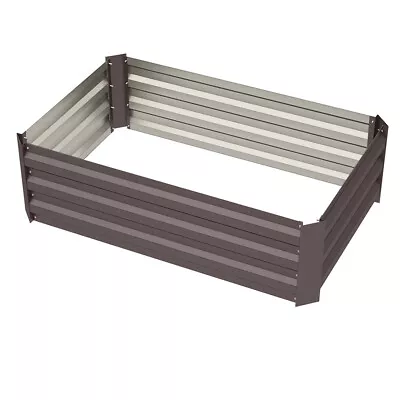 Brown Metal Raised Garden Bed Steel Planter Box For Vegetables Flowers Fruits • £26.95