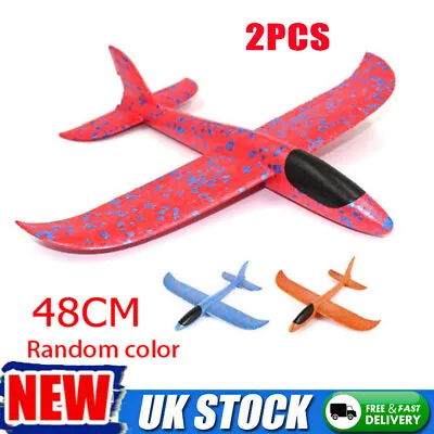 £6.99 • Buy 2pcs 48cm Hand Throw Epp Foam Glider Doble Hole Empennage Kids Airplane Toy