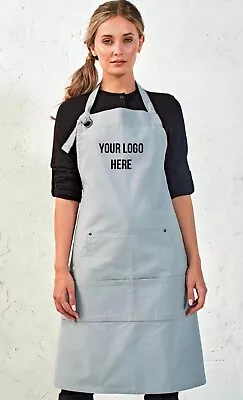 Personalised Canvas Apron Embroidered With Text/Logo - Calibre Heavy Cotton - • £18