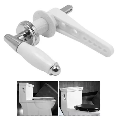 White Traditional Ceramic Bathroom Flush Cistern Lever Toilet Handle Replacement • £6.81