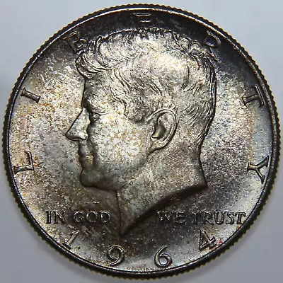 1964-P US Kennedy Half Dollar 50c Toned -3032- • $16.99