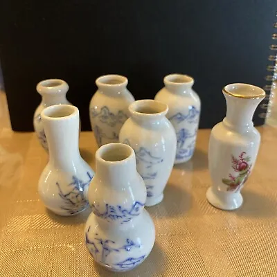 Vintage Miniature Ceramic Porcelain Vases LOT OF 7 • $7