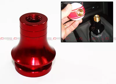 M10 X 1.25 Red Aluminum Aftermarket Gear Shift Knob Shift Boot Retainer Adapter • $11.95