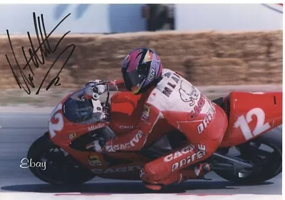 MAT MLADIN Early  Motorcycle Racing OriginalSigned Photo  CAGIVA #12 Laguna Seca • $75