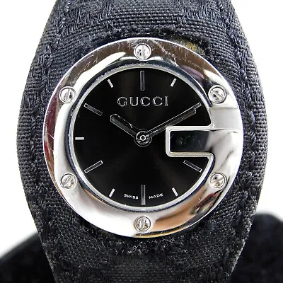 Gucci 104 Gg Silver Black Women's Vintage Swiss Made Watch Quartz • $160.20