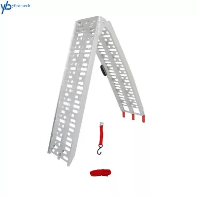 Aluminum Folding Loading Ramp Kit For Lawnmower ATV Truck Motorcycle Ramp Bike • $83.35