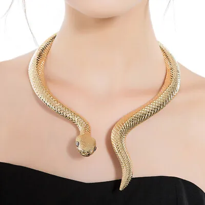  Exaggerated Snake Necklace Jewelry Trendy Gold Necklaces For Women Collar • £13.69