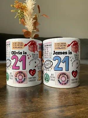 Personalised 21st Birthday Gifts For Her 21st Mug Presents For Her Gift For Him • £8.50