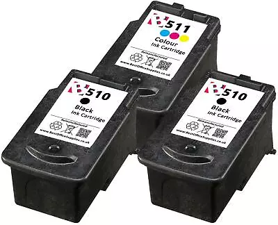 PG510 Black CL511 Colour Remanufactured Ink Cartridge For Canon MX340 • £27.95