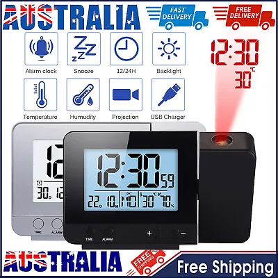 $30.59 • Buy Smart Digital LED Projection Alarm Clock Time Temperature Projector Snooze Clock