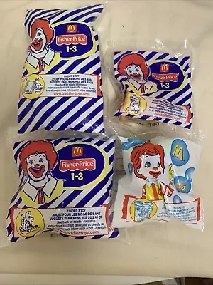 NIP 2005 & 2008 Fisher Price McDonalds Happy Meal Under 3 Toddler  Toys SET OF 4 • $12