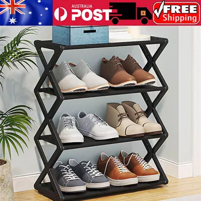 $6.99 • Buy Shoe Rack X-Shaped Multi Layer Shoes Storage Organizer Space Saving Shoes Shelf