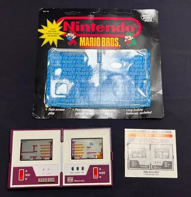 RARE VTG 1983 Nintendo Mario Bros Game & Watch MW-56 Multi Screen DISPLAY CARD • $1725