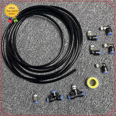 Black Push Lock One Touch Vacuum Line Fitting Kit For Turbo Vehicle 1/8th NPT US • $25.78