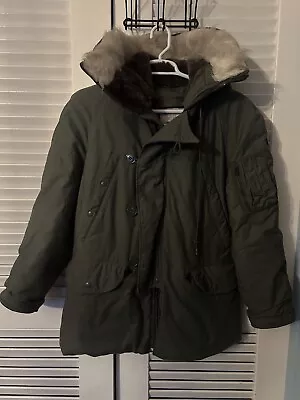 Vintage N-3B Extreme Cold Parka Men’s Small Green Military Insulated Jacket • $75