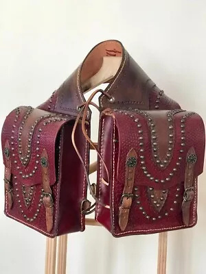 Vintage Genuine Leather Saddle Bag For Horse • $149