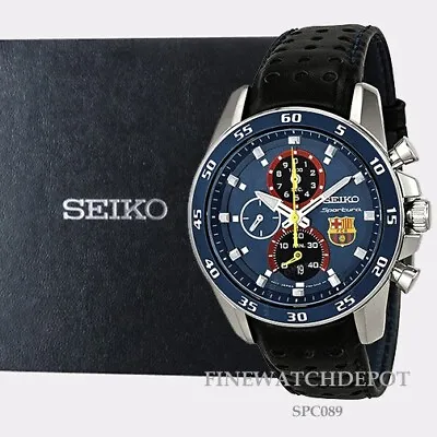 Authentic Men's Seiko Spotura FC Barcelona Chrongraph Blue Tone Dial SPC089 • $1000