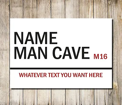 Personalised Man Cave London Street Bar Games Room Sign Wall Decor Metal Plaque • £5.70