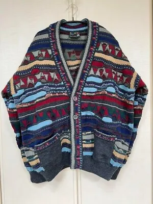 COOGI Cotton Knitted Sweater Cardigan 3D Knit Size M Made In Australia Vintage • $138