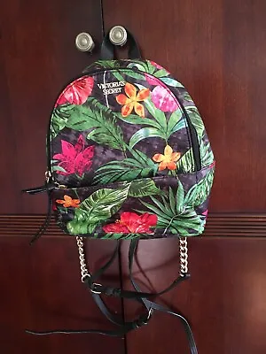 Victoria's Secret Small Mini Texture Tropical Leaf Flower Backpack Multi NWOT • $60