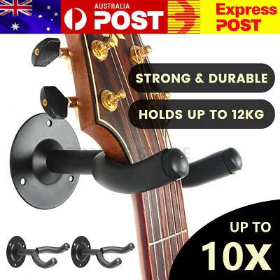 $14.50 • Buy 2x Guitar Wall Mount Hanger Padded Holder Hook Keeper Bass Ukulele Banjos
