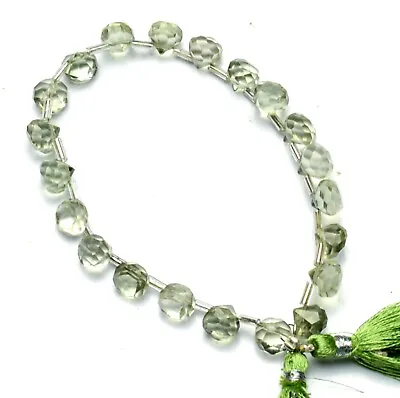 Natural Green Amethyst Prasiolite 7.5mm Onion Beads 8  Jewelry Supplies 58Cts. • $10.80