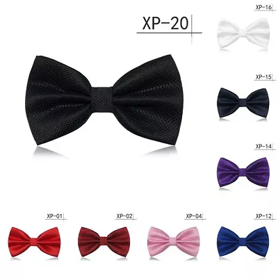 Elegant And Convenient Pre Tie Bow Tie For Men Women Solid Color Wedding Party • £3.85