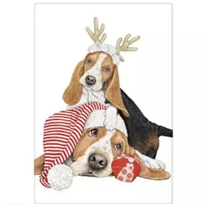 Mary Lake Thompson Flour Sack Towel Winter Basset Puppy 30 Inches Square • $17.99