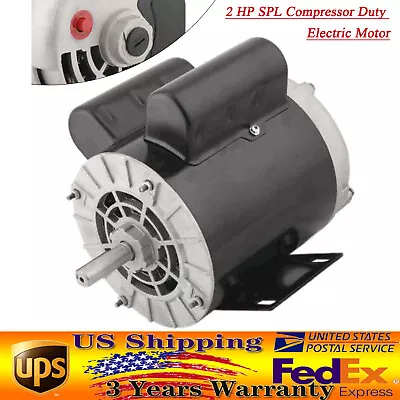 2 HP Air Compressor Electric Motor 56 Frame Single Phase 115/230V Volt 3450 RPM • $122.55
