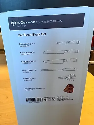 $399.95 • Buy Wusthof Classic Ikon 6Pc Starter Knife Block Set Acacia 1090370604 In Retail Box