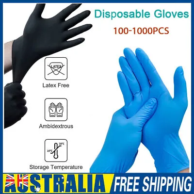 1000THICK Disposable Nitrile Gloves Rubber Blend Powder Free Industrial Mechanic • $16.71