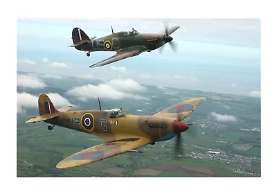 £22.49 • Buy Spitfire & Hurricane 2 A4 Photograph Picture Poster Choice Of Frame
