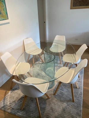 $200 • Buy Glass Dining Table And 6 Chairs