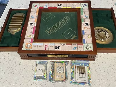 Wood Monopoly Board Game Super Delux Ultra Awesome ? Variation Unknown • $80