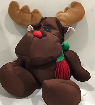 15” Moshi Brentwood Originals Brown Moose Reindeer Microbead Stuffed Toy Scarf • $12