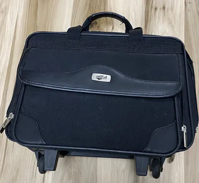 American Tourister Black Multi-Pocket Wheeled Rolling Computer Laptop Bag Case • $27.50