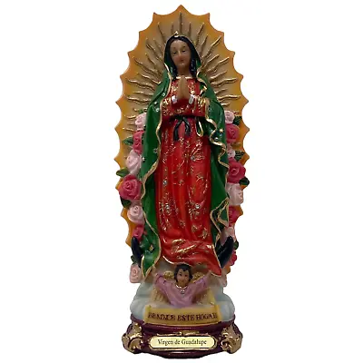 Virgen De Guadalupe Angeles Rosas 12 Inch Beautifully Made Resin Statue 6726 New • $39.99