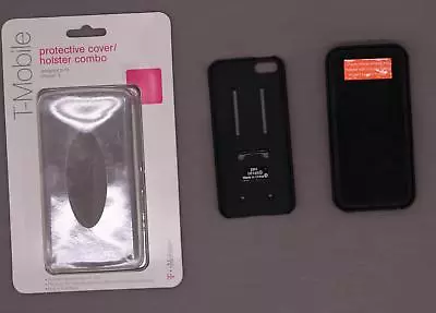 T-Mobile Hard Case Cover Holster Belt Clip & LCD Protector For IPhone 5 Black • $7.20