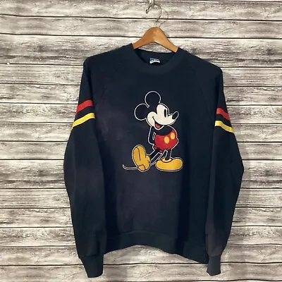 Vintage Mickey Mouse Sweatshirt Mens XL Black Disney Character Fashions 80s • $20