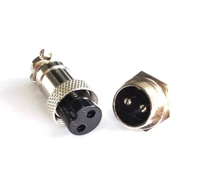 GX12 12mm 2 Pin Screw Type Electrical Aviation Plug Socket Connector SET • £2.34