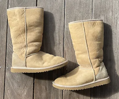 UGG Boot Classic Tall Suede Sheepskin Shearling Boots Women’s Size US 6 Winter • $29