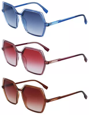 Karl Lagerfeld Women's Geometric Squared Sunglasses W/ Gradient Lens - KL6083S • $36.99