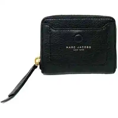 Marc Jacobs M0013054 Zip Around Mini Wristlet Leather Black Wallet • $45
