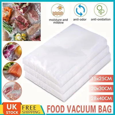 100-200 Textured Vacuum Sealer Bags Vac Seal Dry Wet Pack Food Saver Storage Bag • £7.06