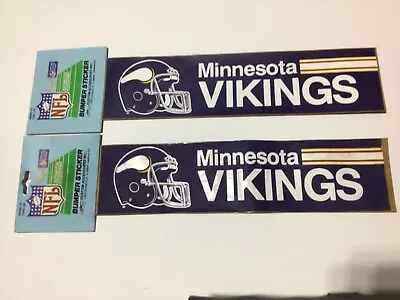 MINNESOTA VIKINGS NFL FOOTBALL VINTAGE  BUMPER STICKER (2 Pcs) 3x12 Inches • $12