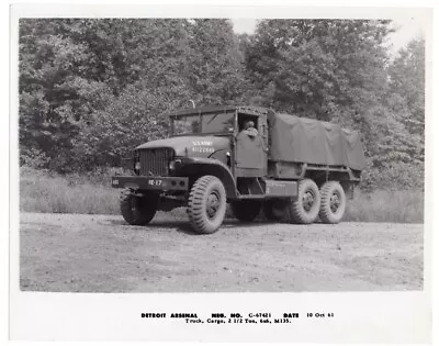 1961 US Army M135 Cargo Truck 2-1/2 Ton 6x6 Detroit Arsenal 8x10 Original Photo • $33.99