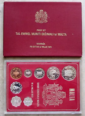 MALTA 1972 8 COINS PROOF MINT SET - 1st DECIMAL COINAGE See Pictures Attached • $49.99